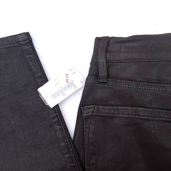 NWT $253 Frame le skinny de Jeanne coated black stretchy jeans 25 - Picture 6 of 12